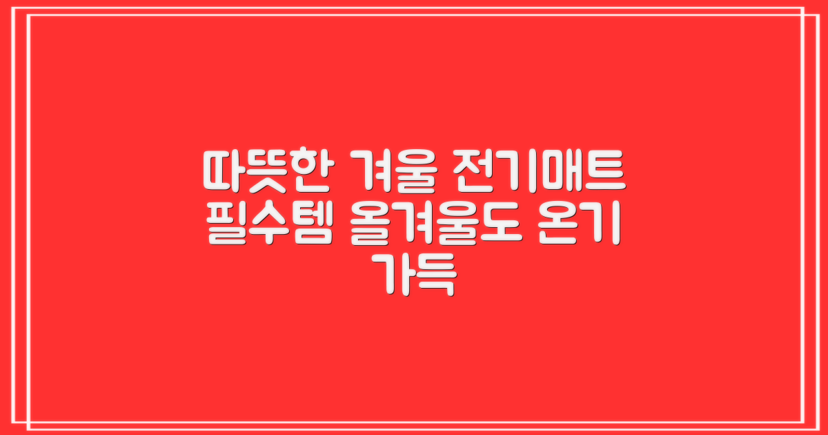 따뜻한 겨울, 전기매트 필수템