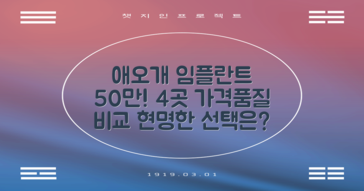 50만원대 임플란트, 애오개역 4곳: 가격과 품질 비교 분석