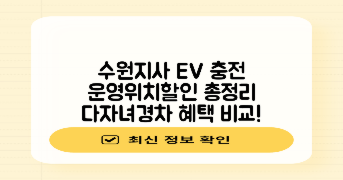 수원지사 전기차 충전소: 운영시간 및 위치, 다자녀/경차 할인 혜택 비교 분석