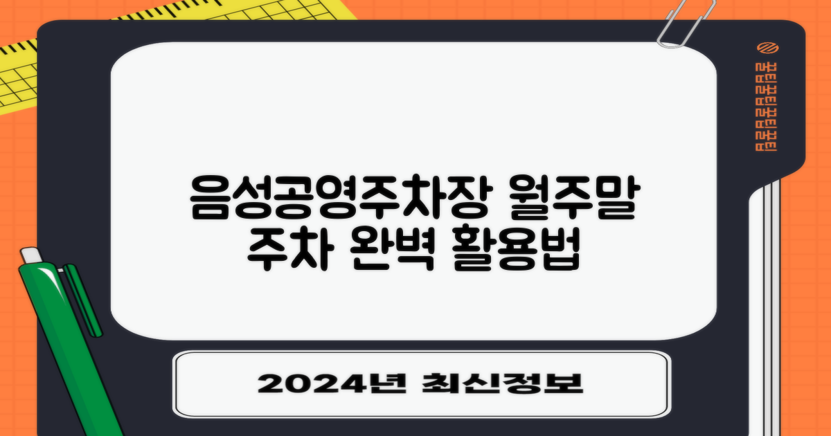 음성지사 공영주차장: 월주차 & 주말 주차 완벽 활용 가이드
